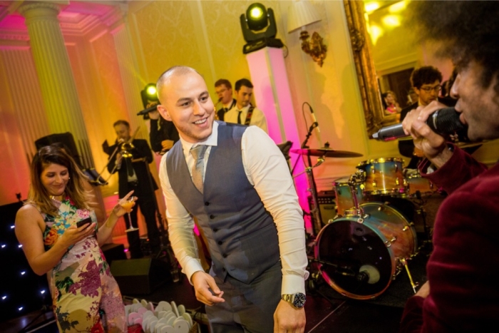 groom dancing with band hedsor tallow