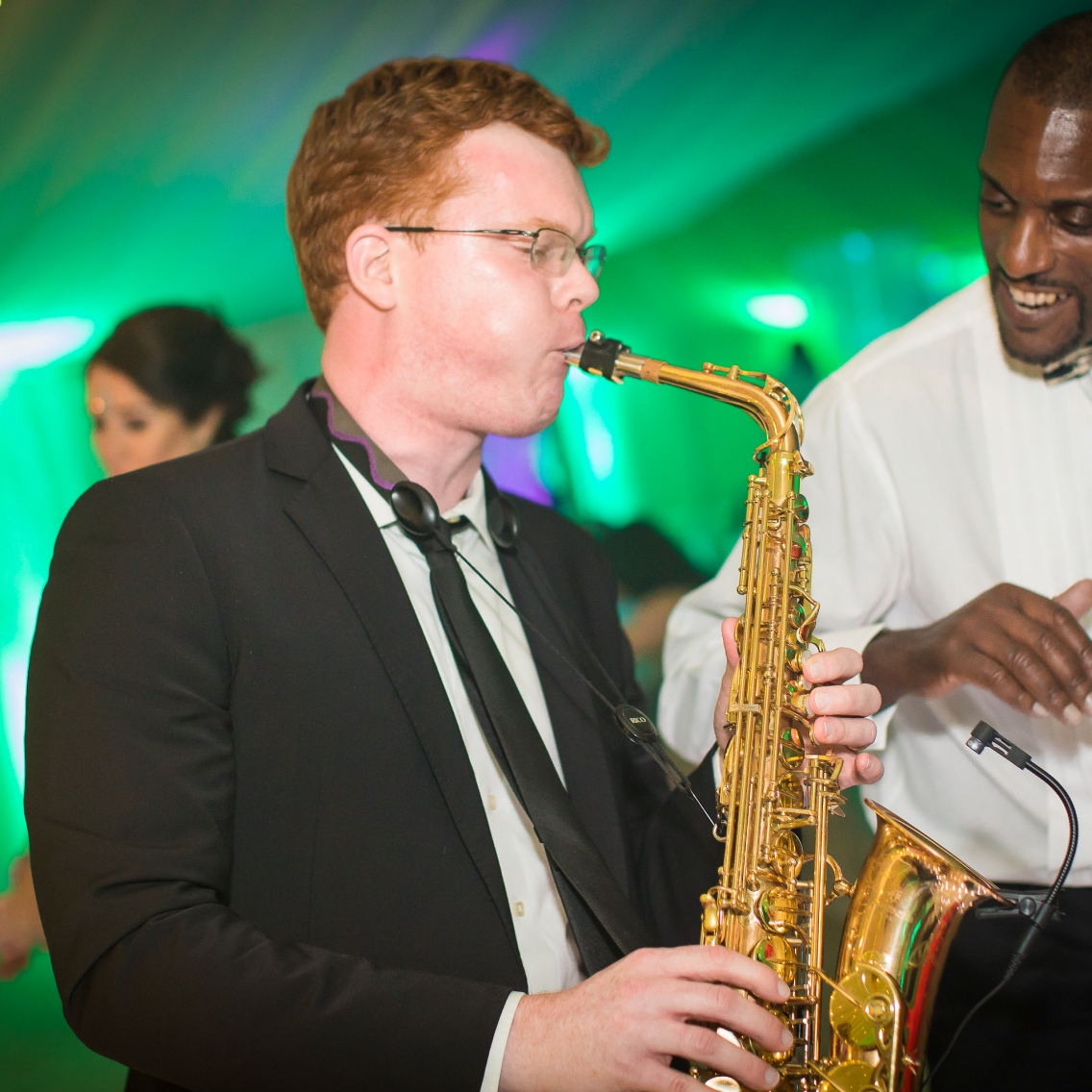 Saxophonist performing at wedding