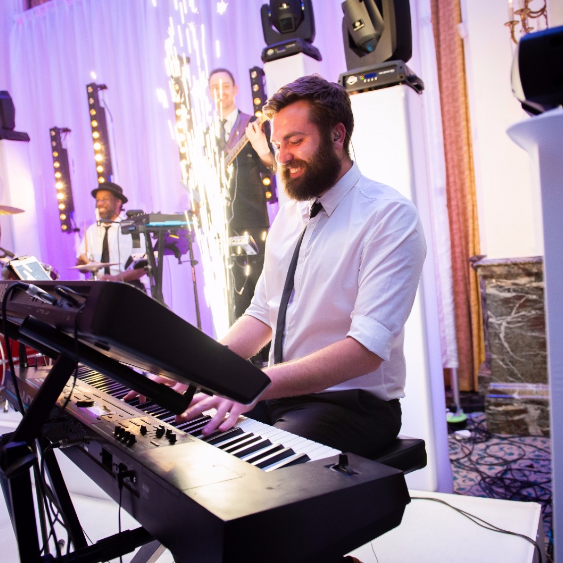 Keyboard Player Lighting Rig and Spark Machine