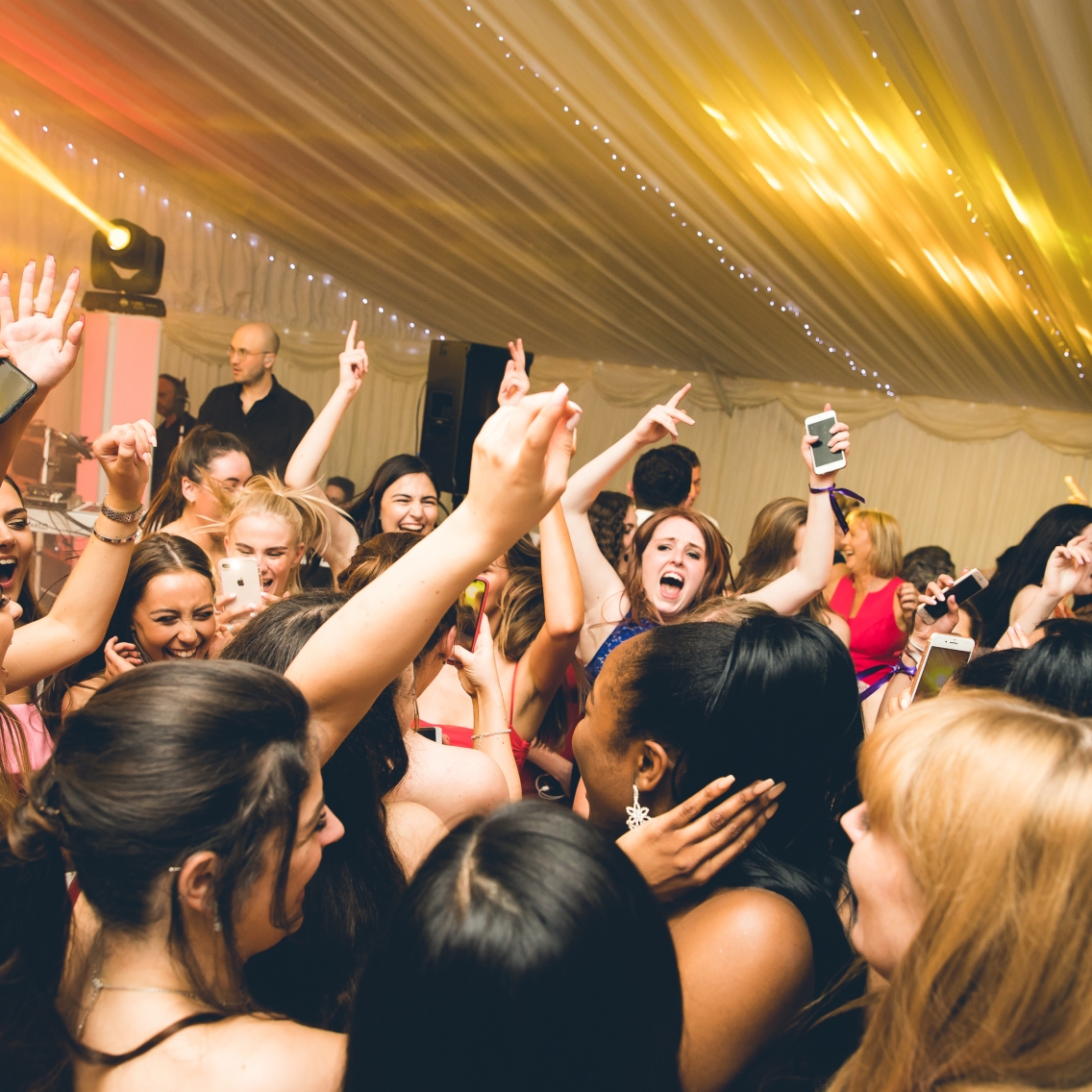 All the guests singing along with the band