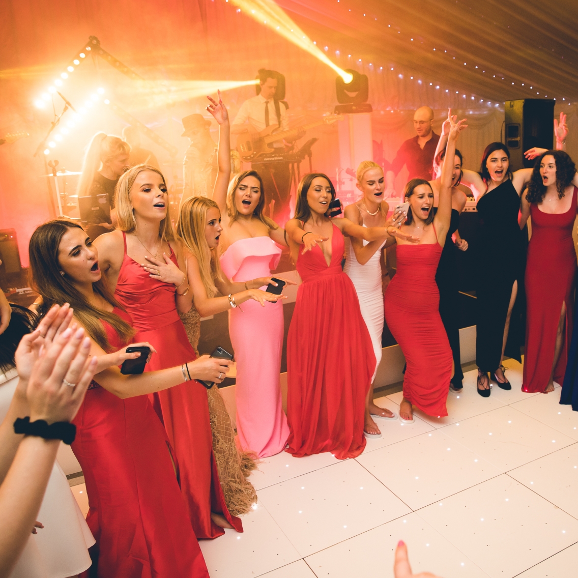 Full dance floor at graduation party