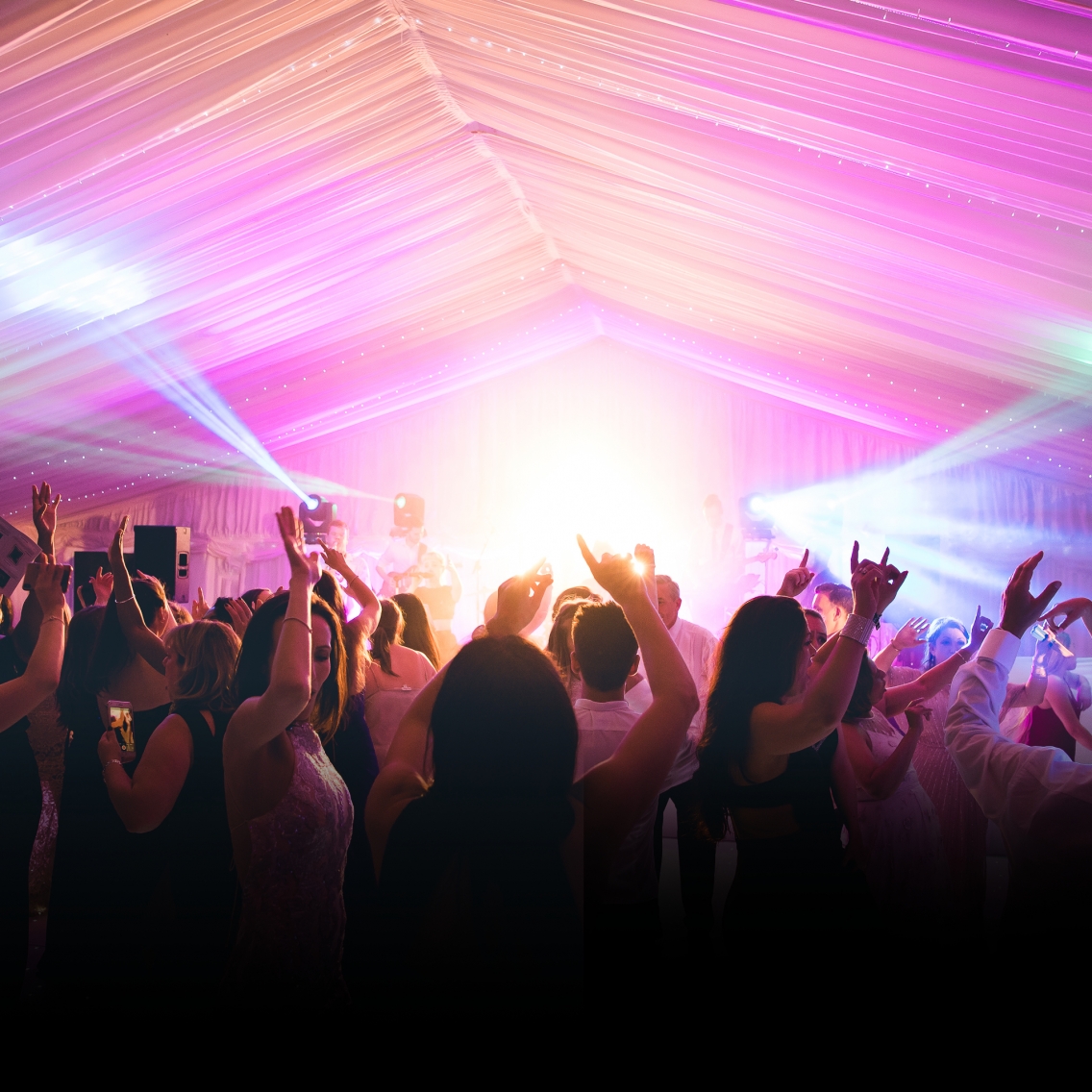 Marquee with party lighting